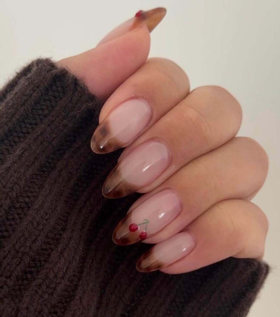 brown fall nails 