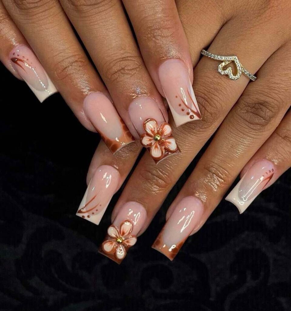 brown fall nails 