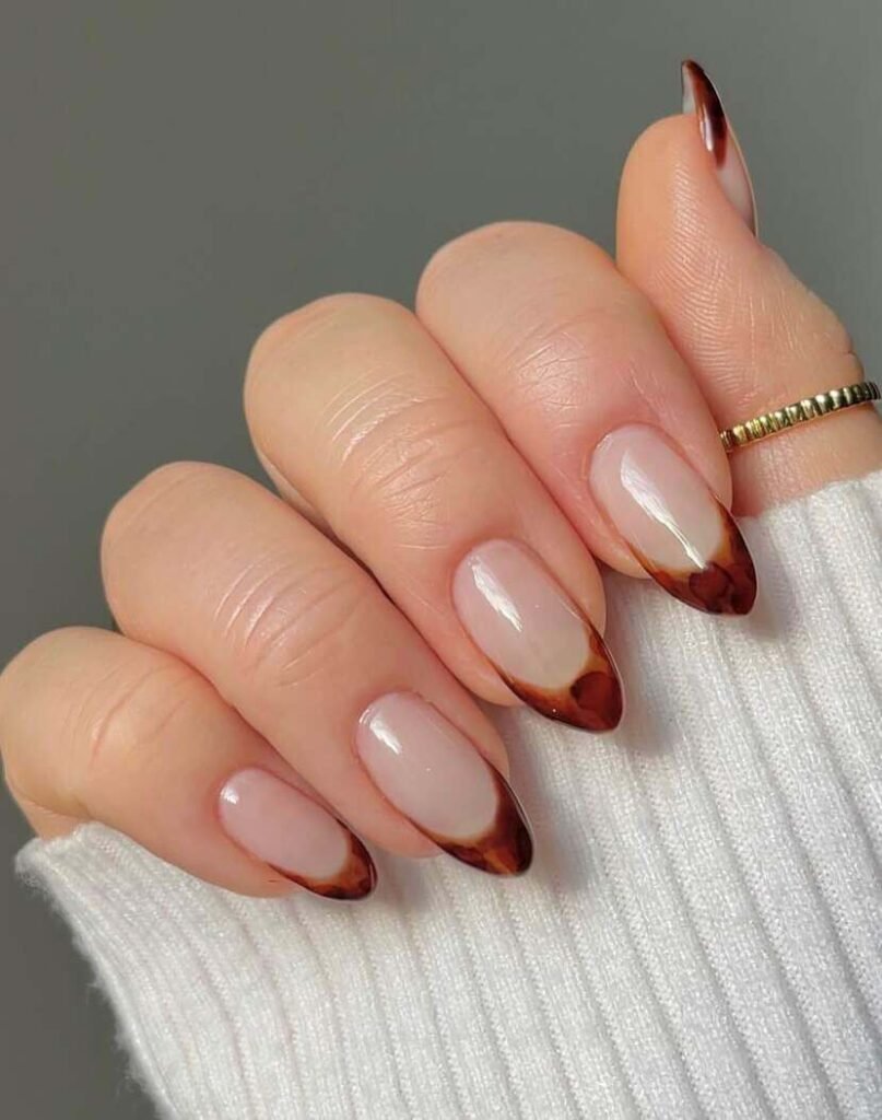 light brown fall nails