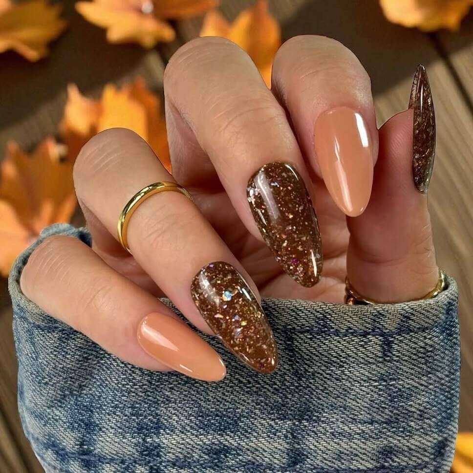brown fall nails 