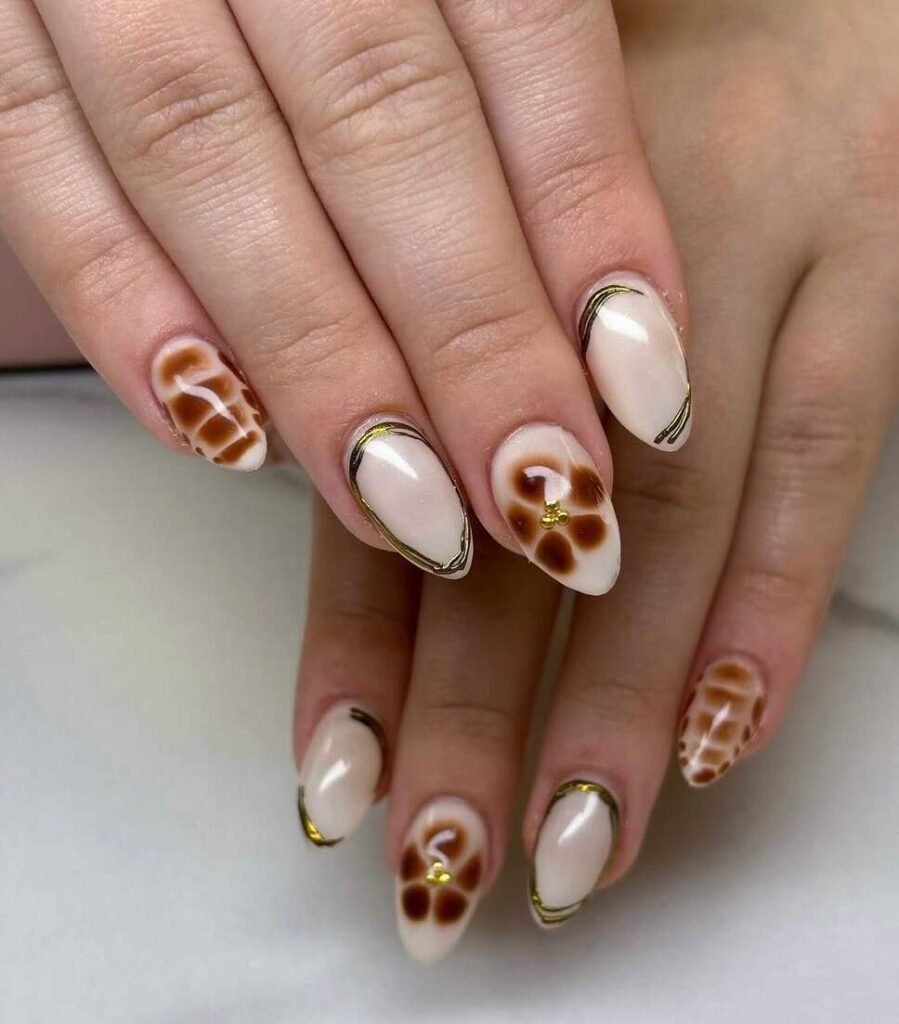 brown fall nails 