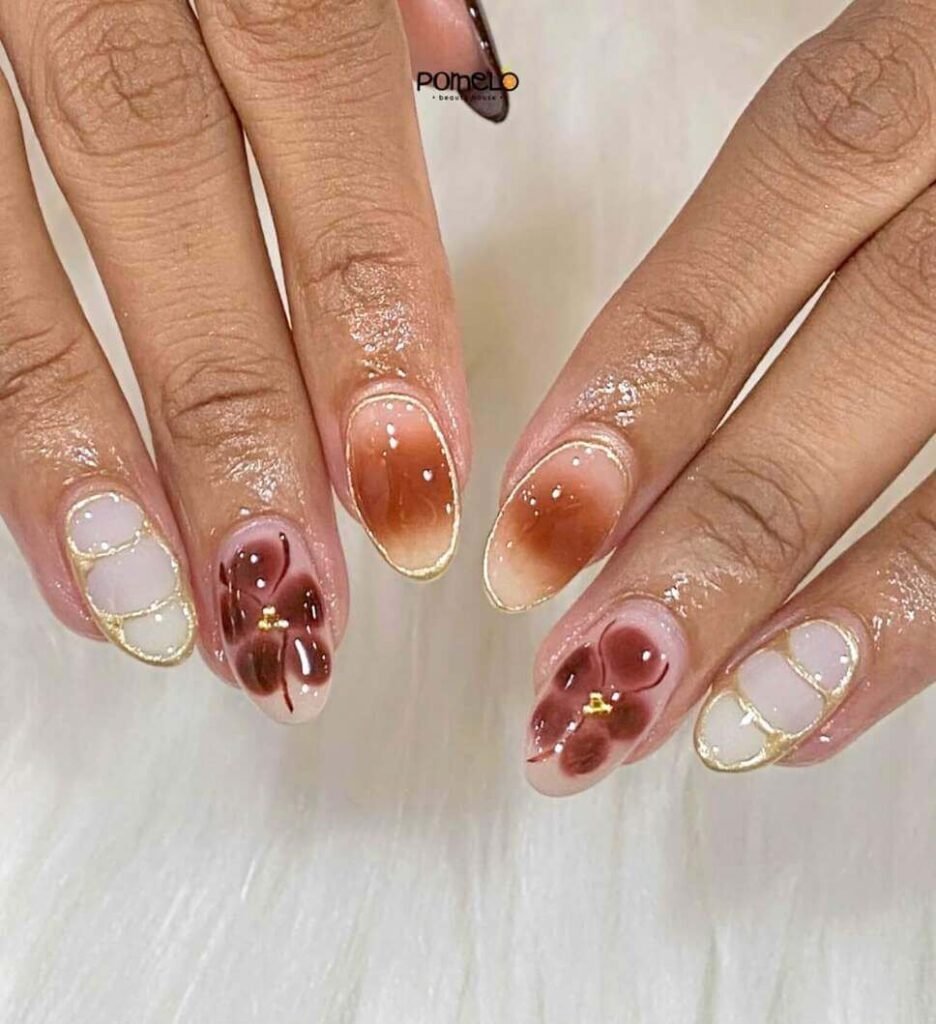 brown fall nails