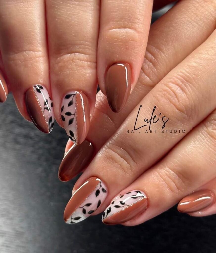 brown fall nails 