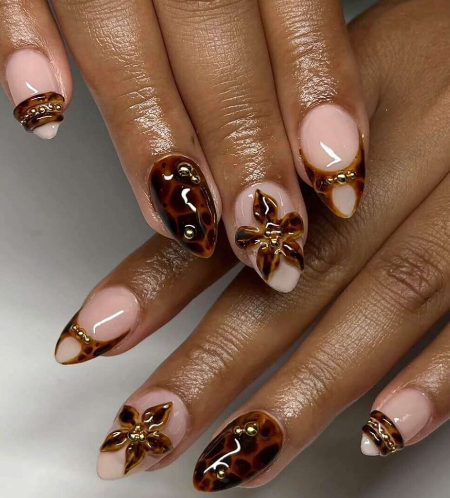 brown fall nails 
