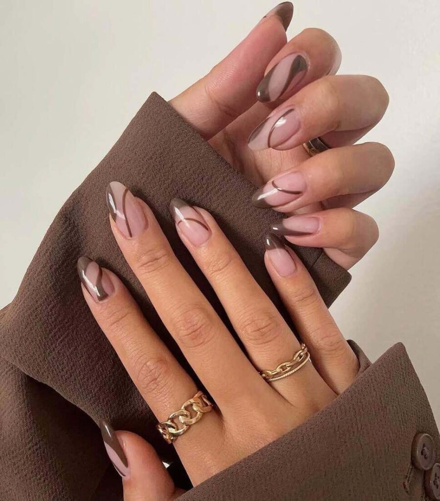 brown fall nails 