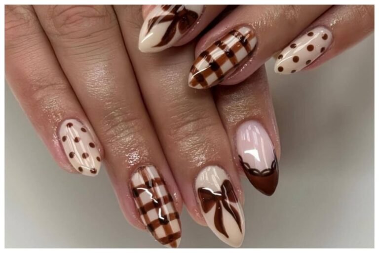 brown fall nails