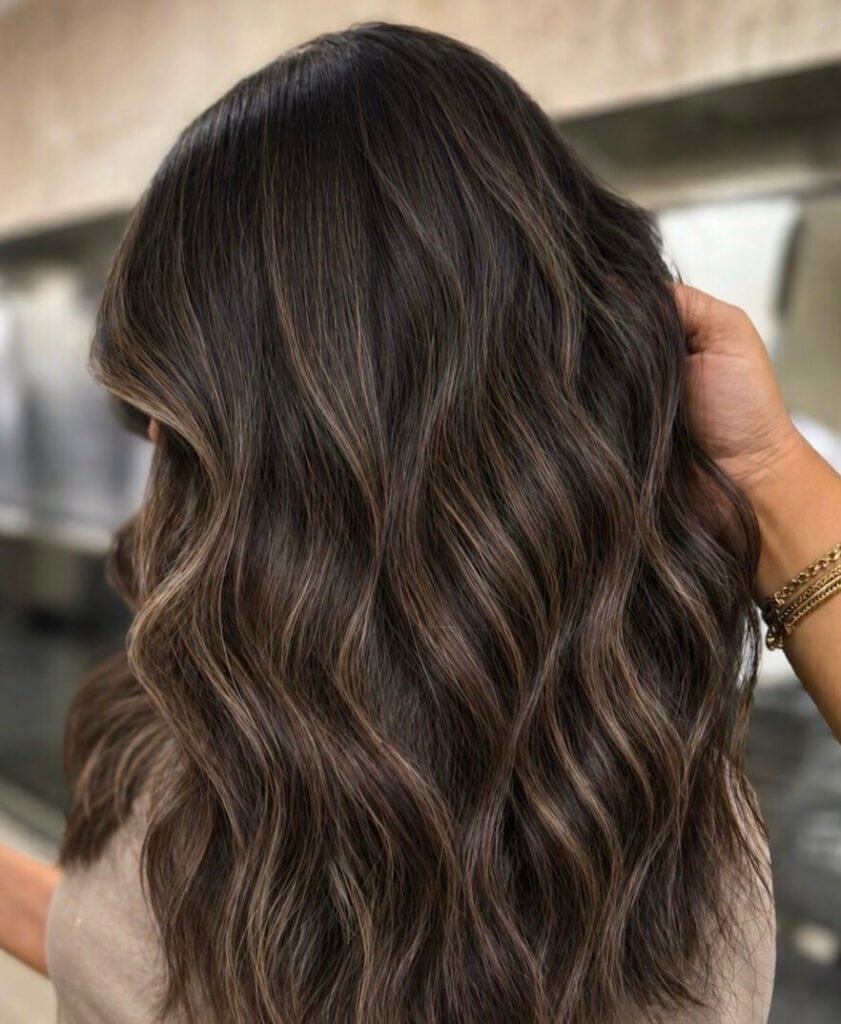 smoky fall hair color for brunettes