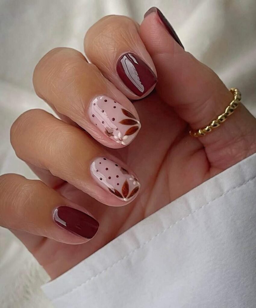 short fall nails floral