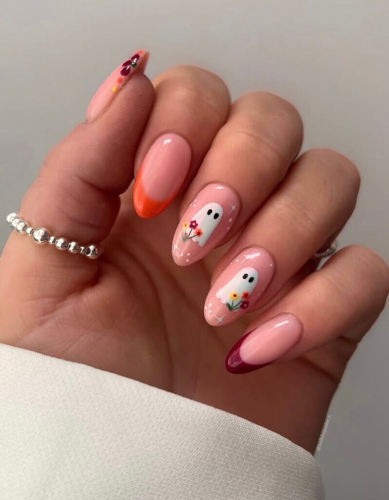 ghost halloween nails