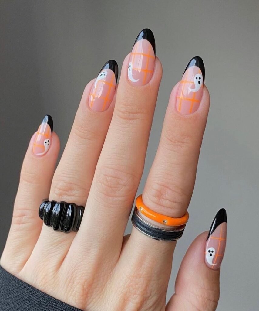 black halloween nails