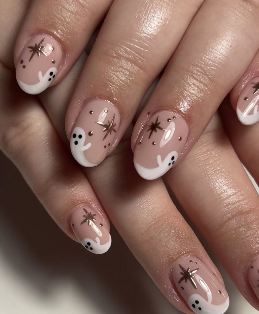 white halloween nails