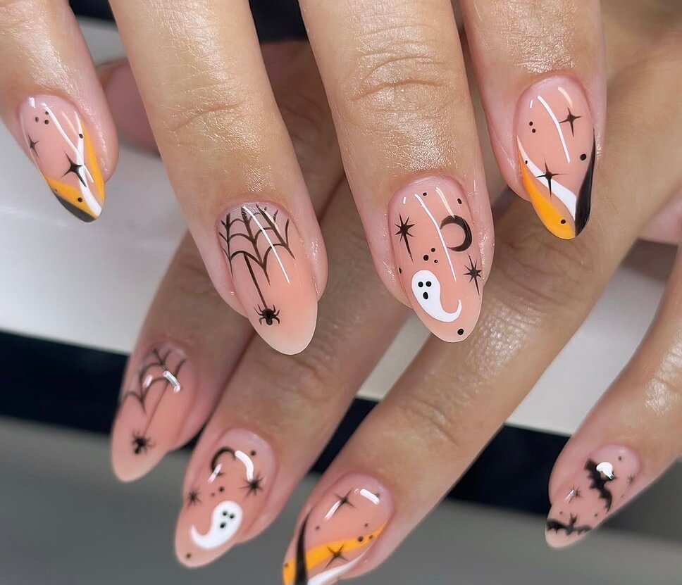nude halloween nails