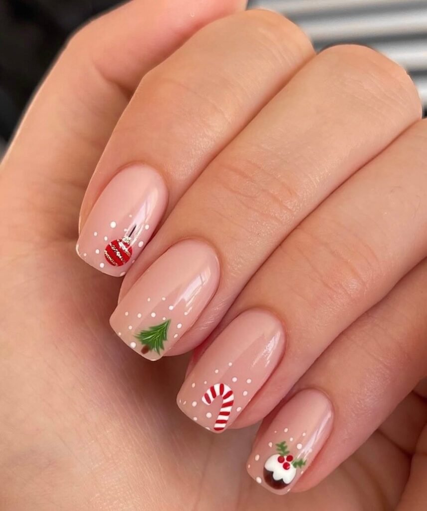 Short christmas nails ideas