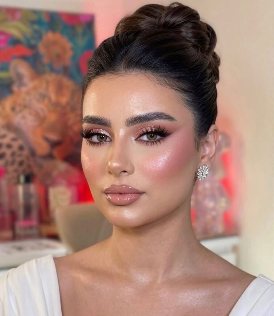 glowy pink makeup looks