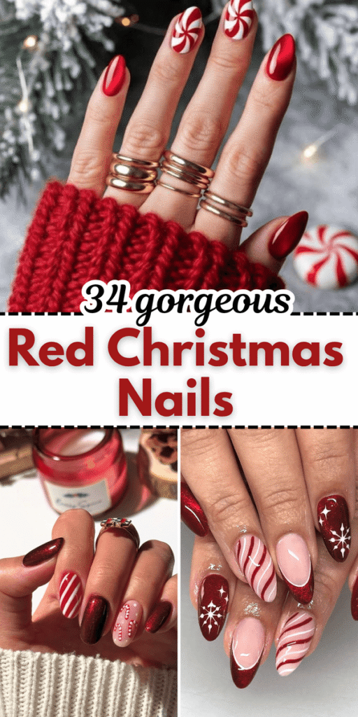 red christmas nails