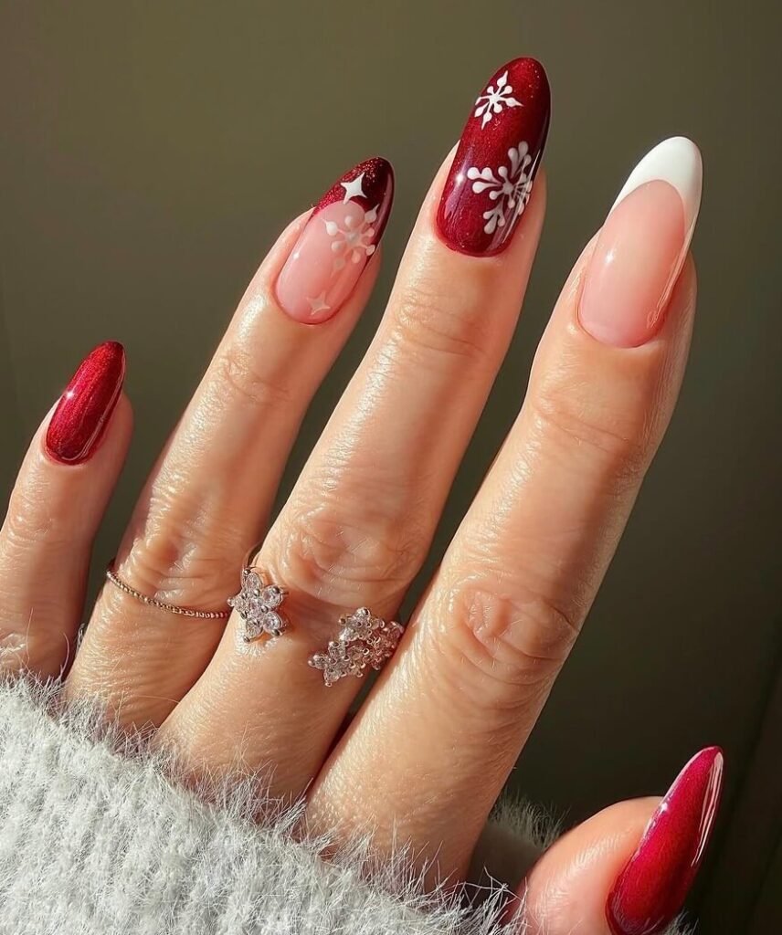 red christmas nails