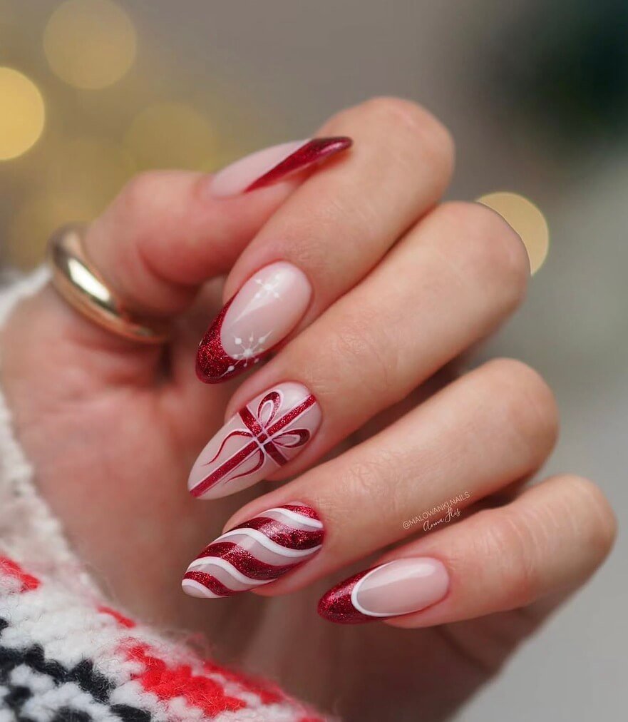 red christmas nails ideas