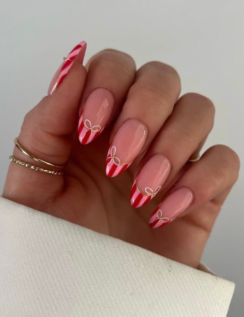 french tip Christmas nails