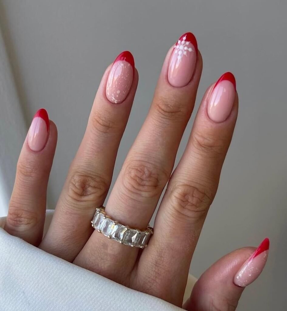 french tip Christmas nails