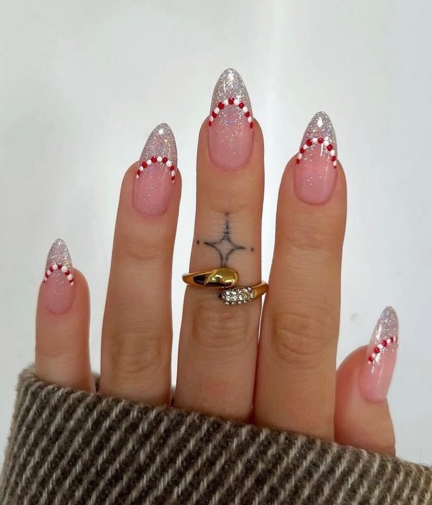 french tip Christmas nails