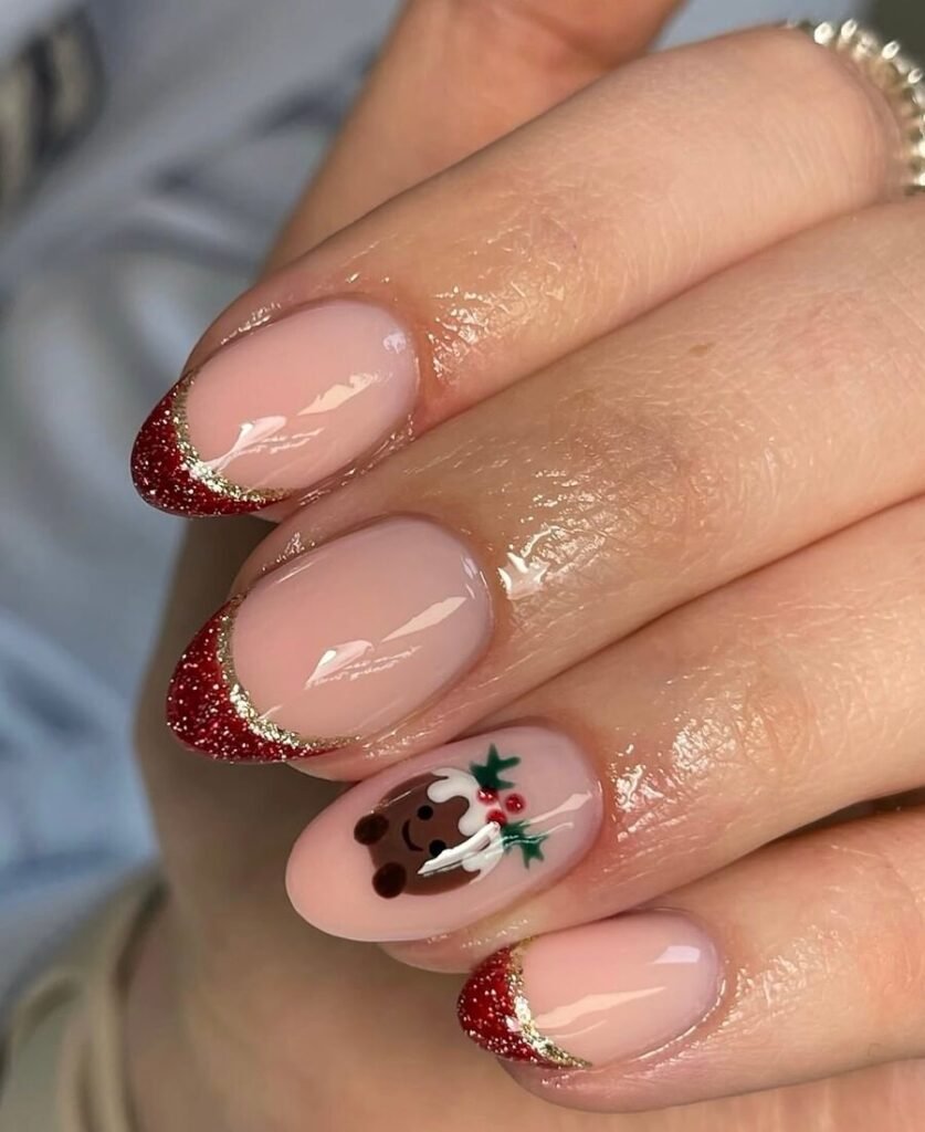 french tip Christmas nails