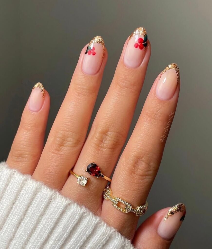 french tip Christmas nails