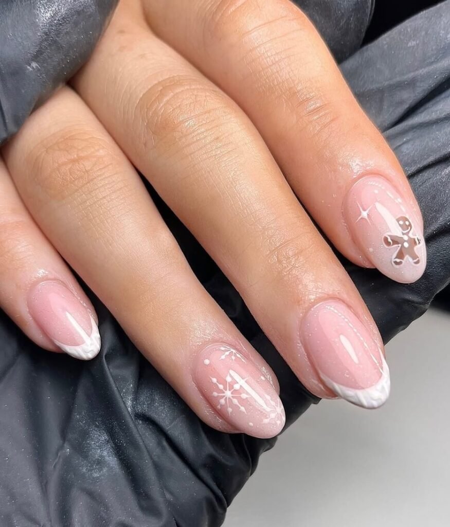 french tip Christmas nails