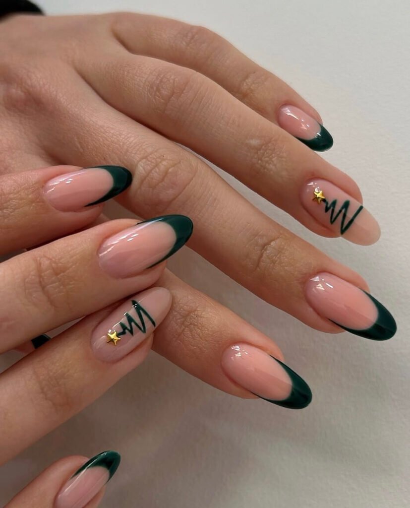french tip Christmas nails