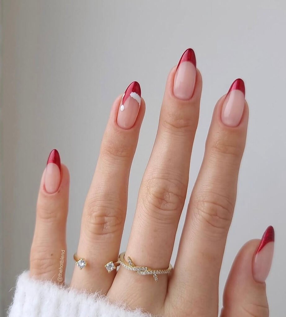 french tip Christmas nails
