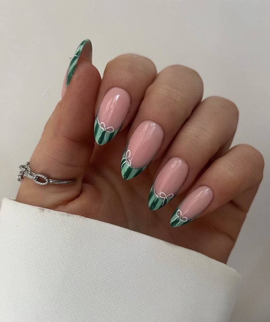 french tip nails for christmas