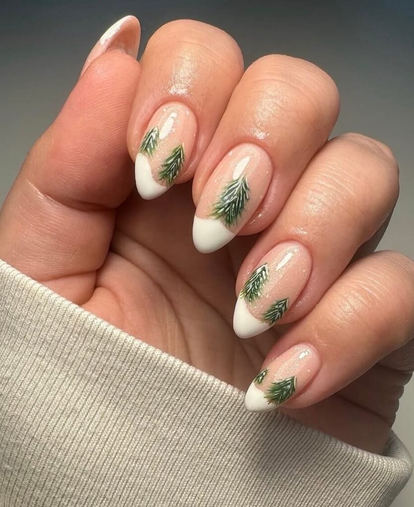 french tip Christmas nails