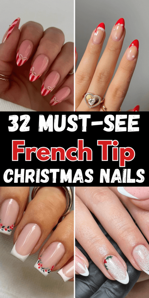 french tip christmas nails